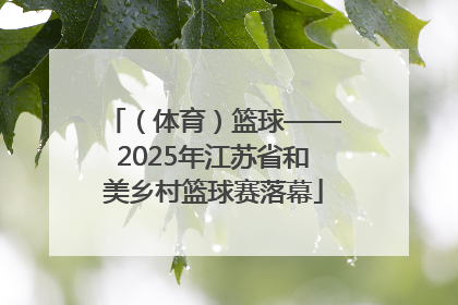 （体育）篮球——2025年江苏省和美乡村篮球赛落幕