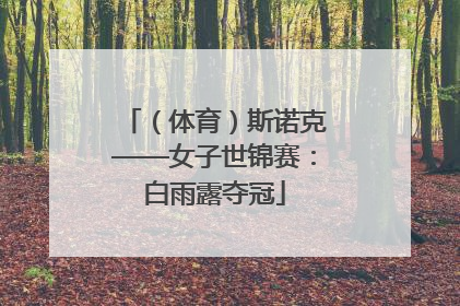 （体育）斯诺克——女子世锦赛：白雨露夺冠