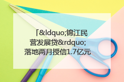 “锦江民营发展贷”落地两月授信1.7亿元，惠及118家民企