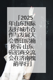 2025年山东国际友好城市合作与发展大会暨印尼楠榜省·山东省招商交流会在济南槐荫举行