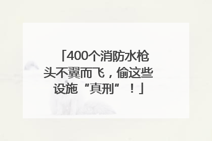 400个消防水枪头不翼而飞，偷这些设施“真刑”！