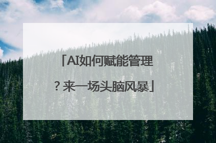 AI如何赋能管理？来一场头脑风暴